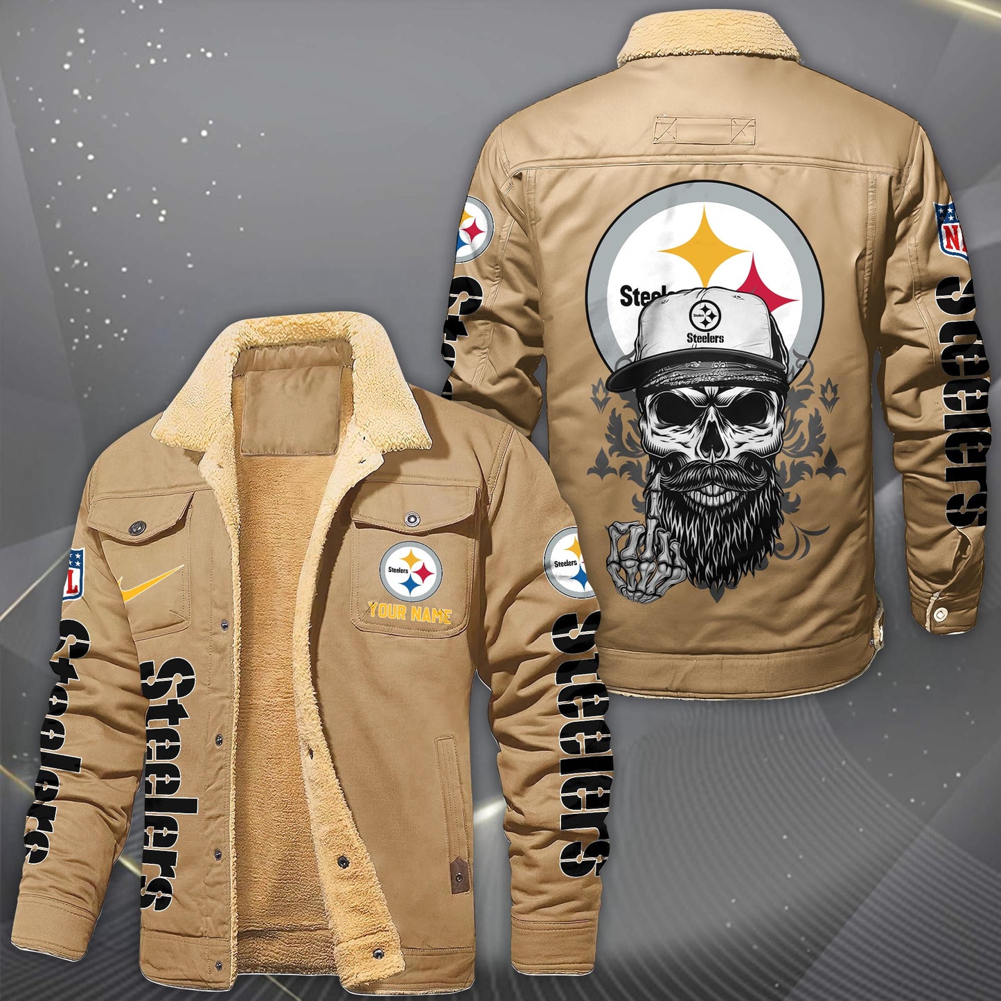 NFL x PIT Fleece Lined Cargo Jacket HLP