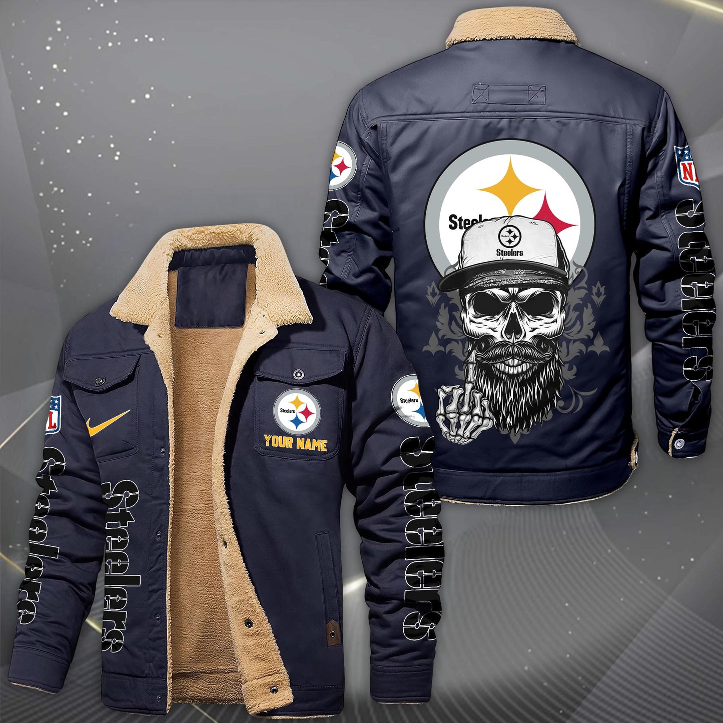 NFL x PIT Fleece Lined Cargo Jacket HLP