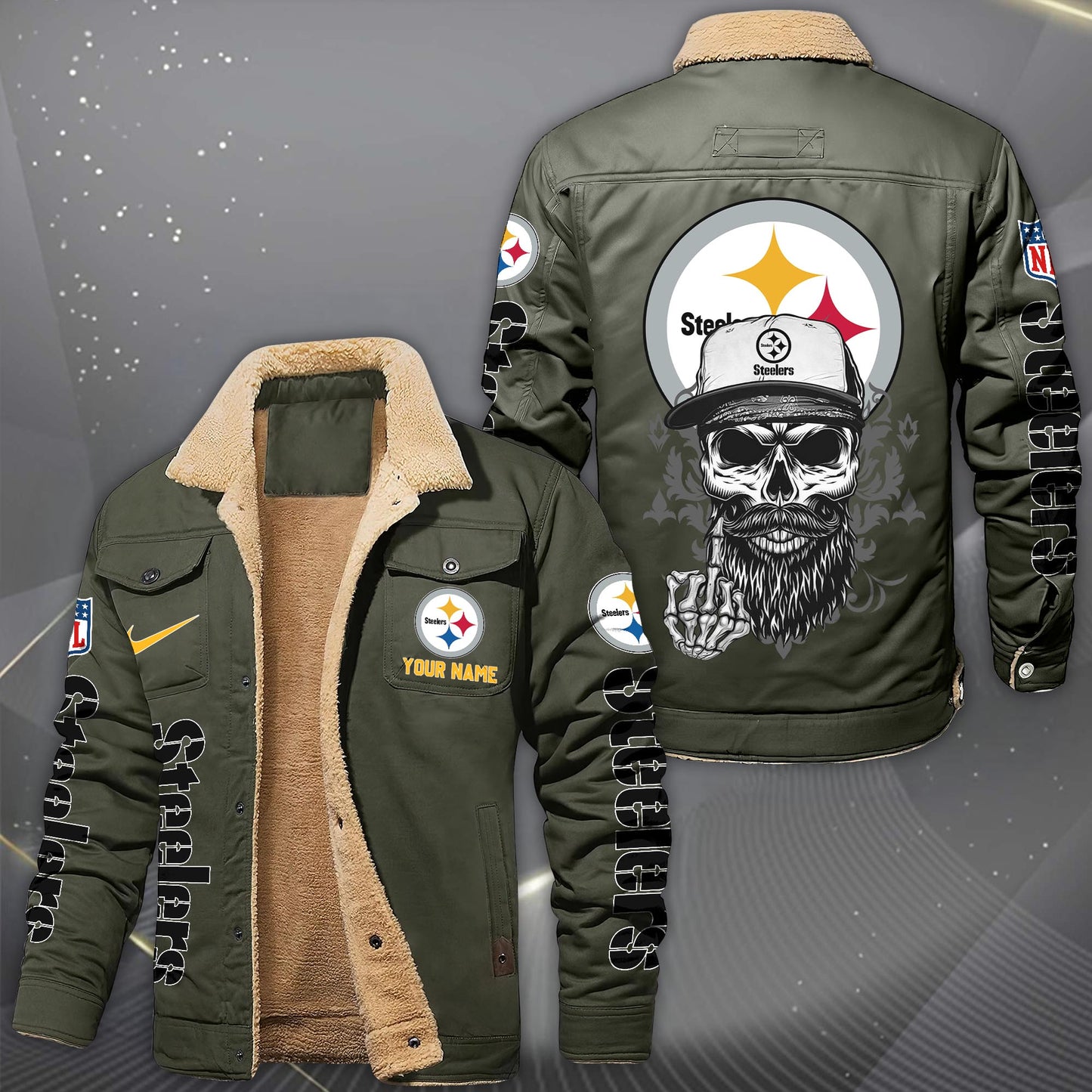 NFL x PIT Fleece Lined Cargo Jacket HLP