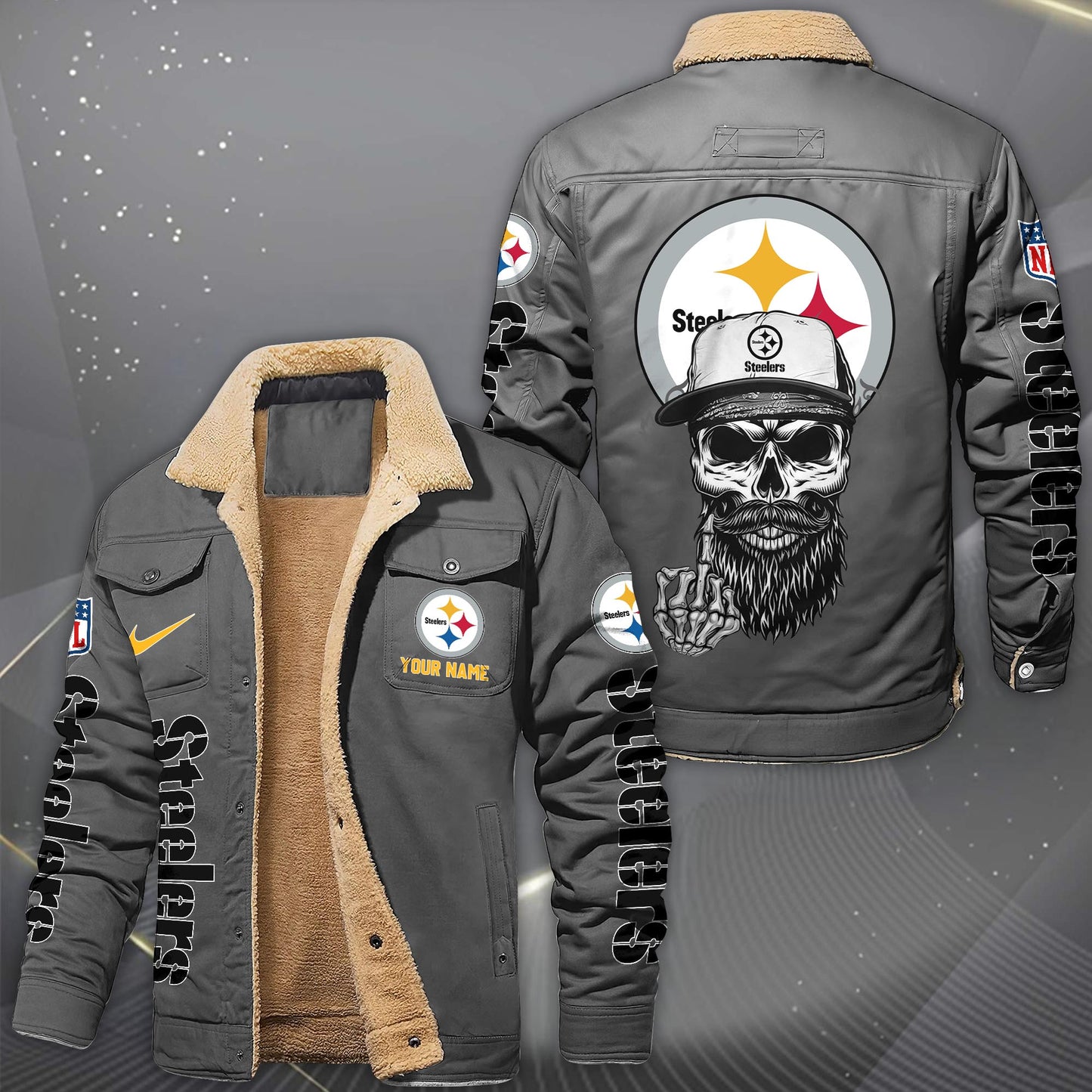 NFL x PIT Fleece Lined Cargo Jacket HLP