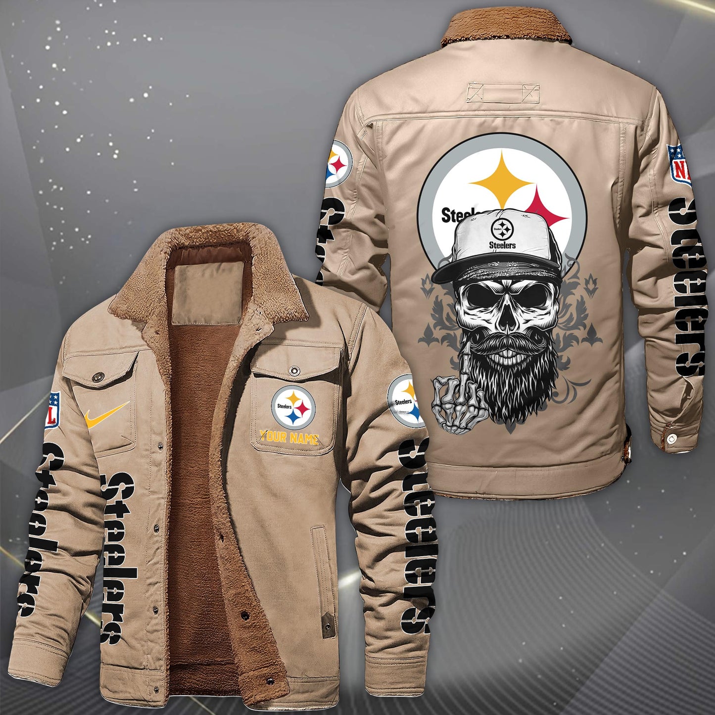 NFL x PIT Fleece Lined Cargo Jacket HLP