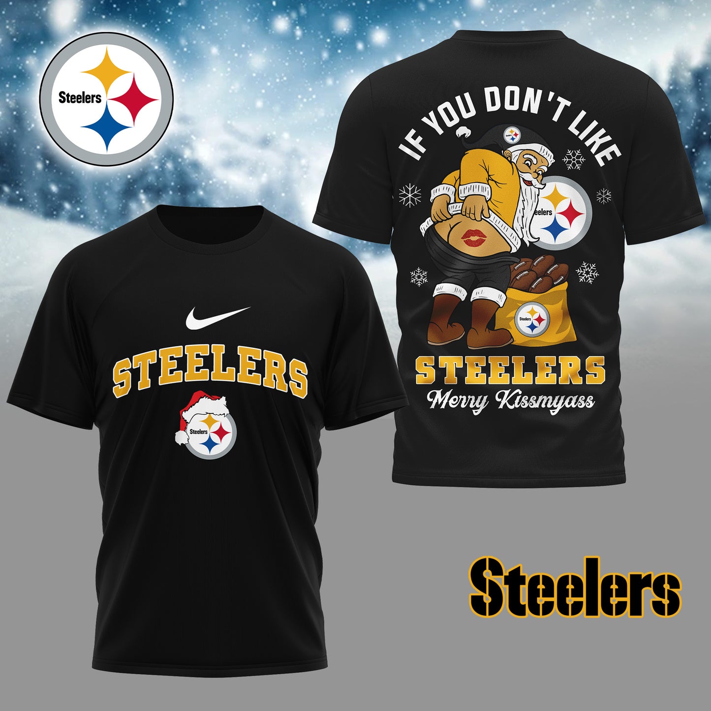 NFL x PIT Funny Xmas 3D Shirt HLP