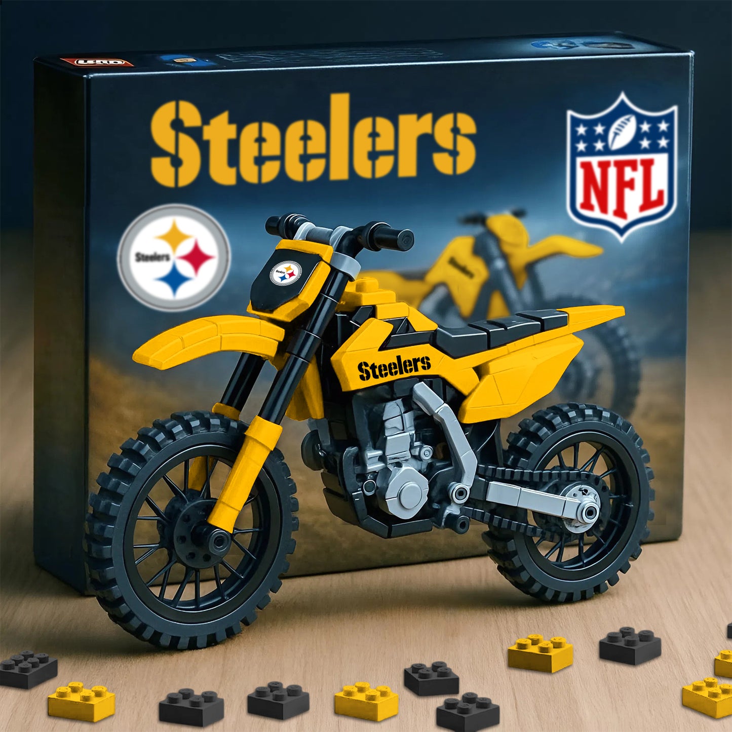 NFL x PIT Motorcycle Building Block Set V1 NAK NHM