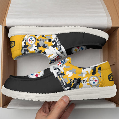 NFL x PIT Personalized Canvas Loafer Shoes HLP