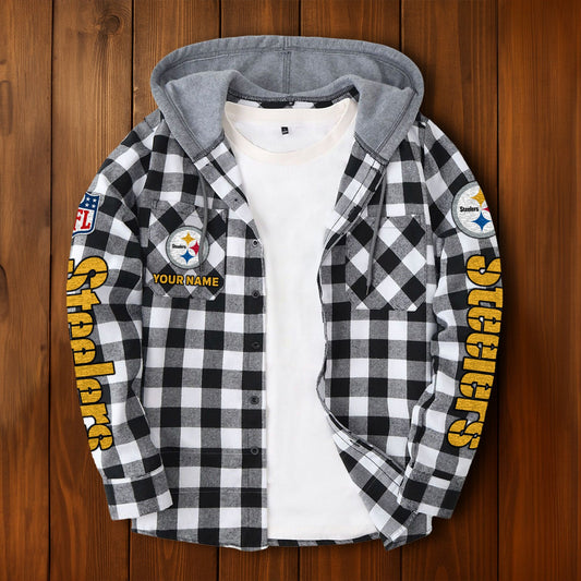 NFL x PIT Personalized Flannel Hoodie Shirts HLP