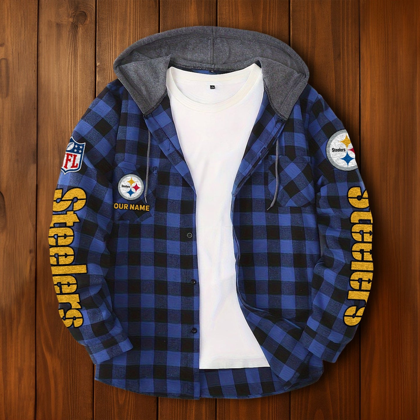NFL x PIT Personalized Flannel Hoodie Shirts HLP