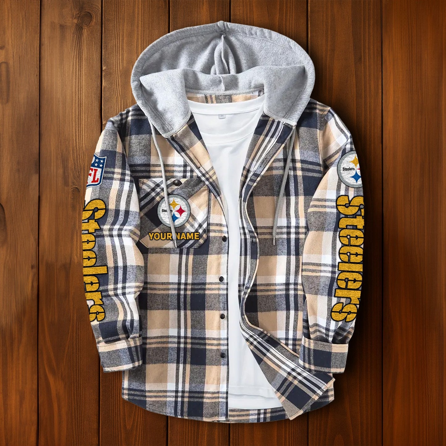 NFL x PIT Personalized Flannel Hoodie Shirts HLP