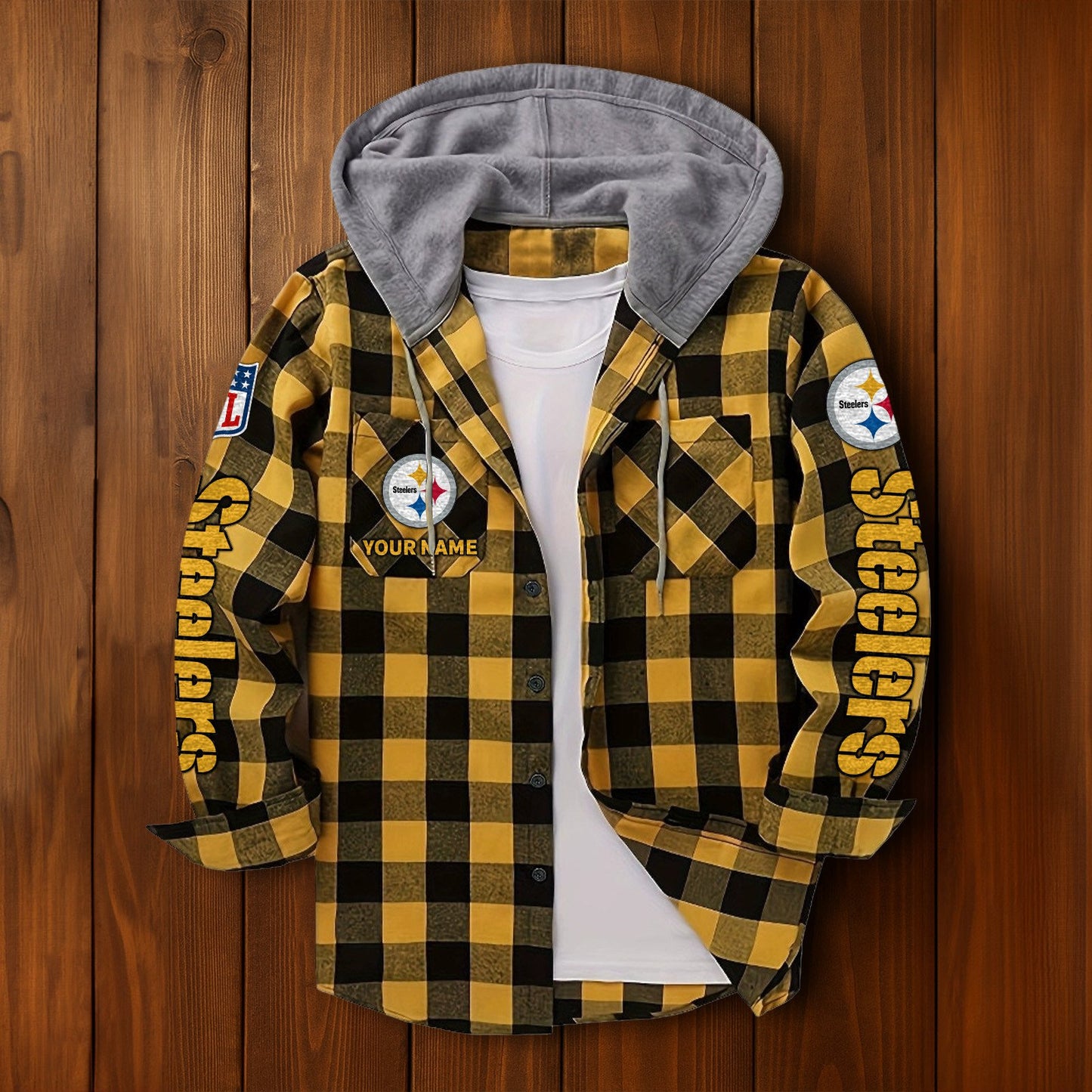NFL x PIT Personalized Flannel Hoodie Shirts HLP