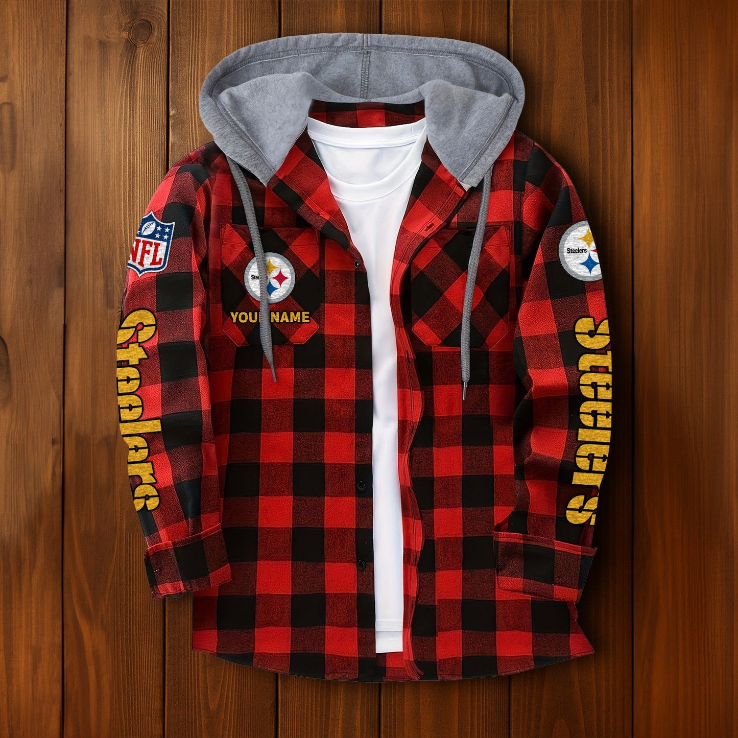 NFL x PIT Personalized Flannel Hoodie Shirts HLP