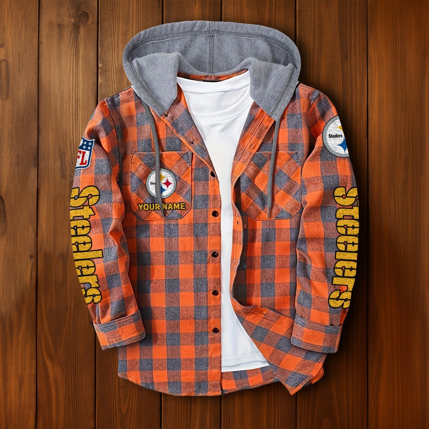 NFL x PIT Personalized Flannel Hoodie Shirts HLP