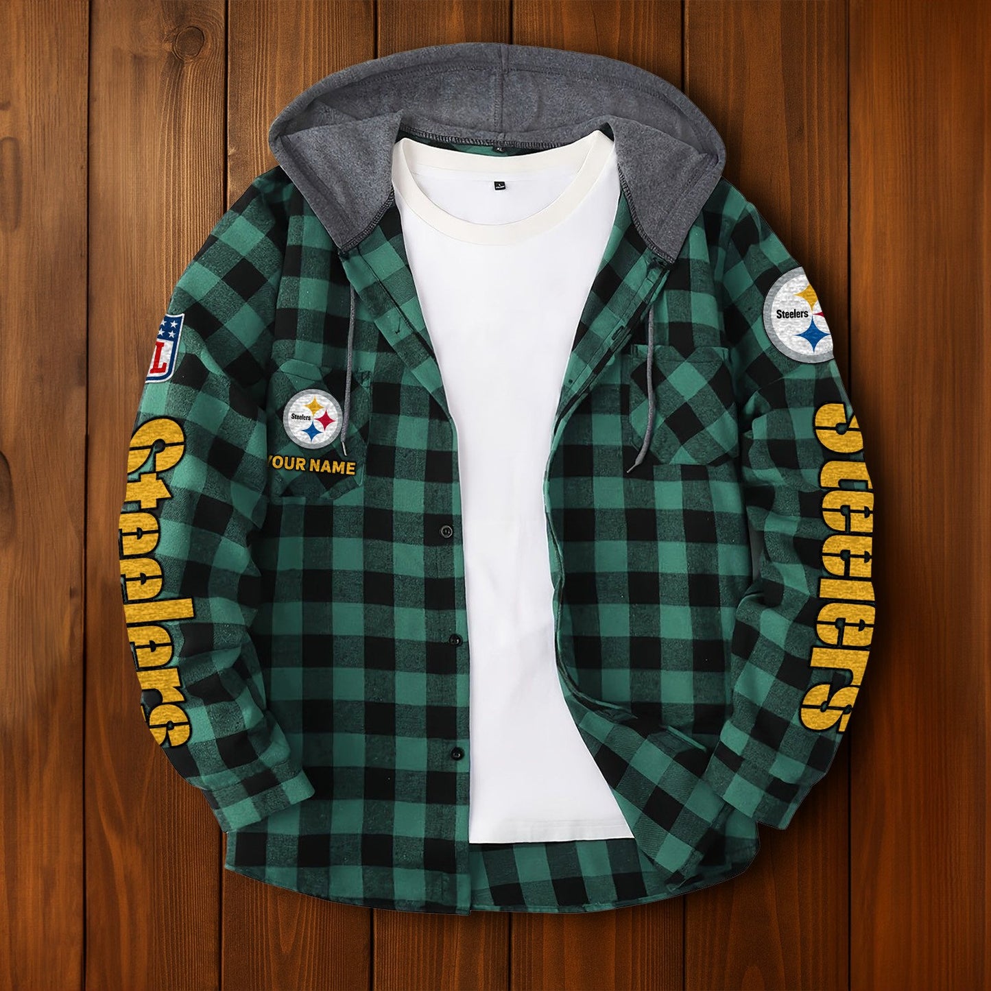 NFL x PIT Personalized Flannel Hoodie Shirts HLP