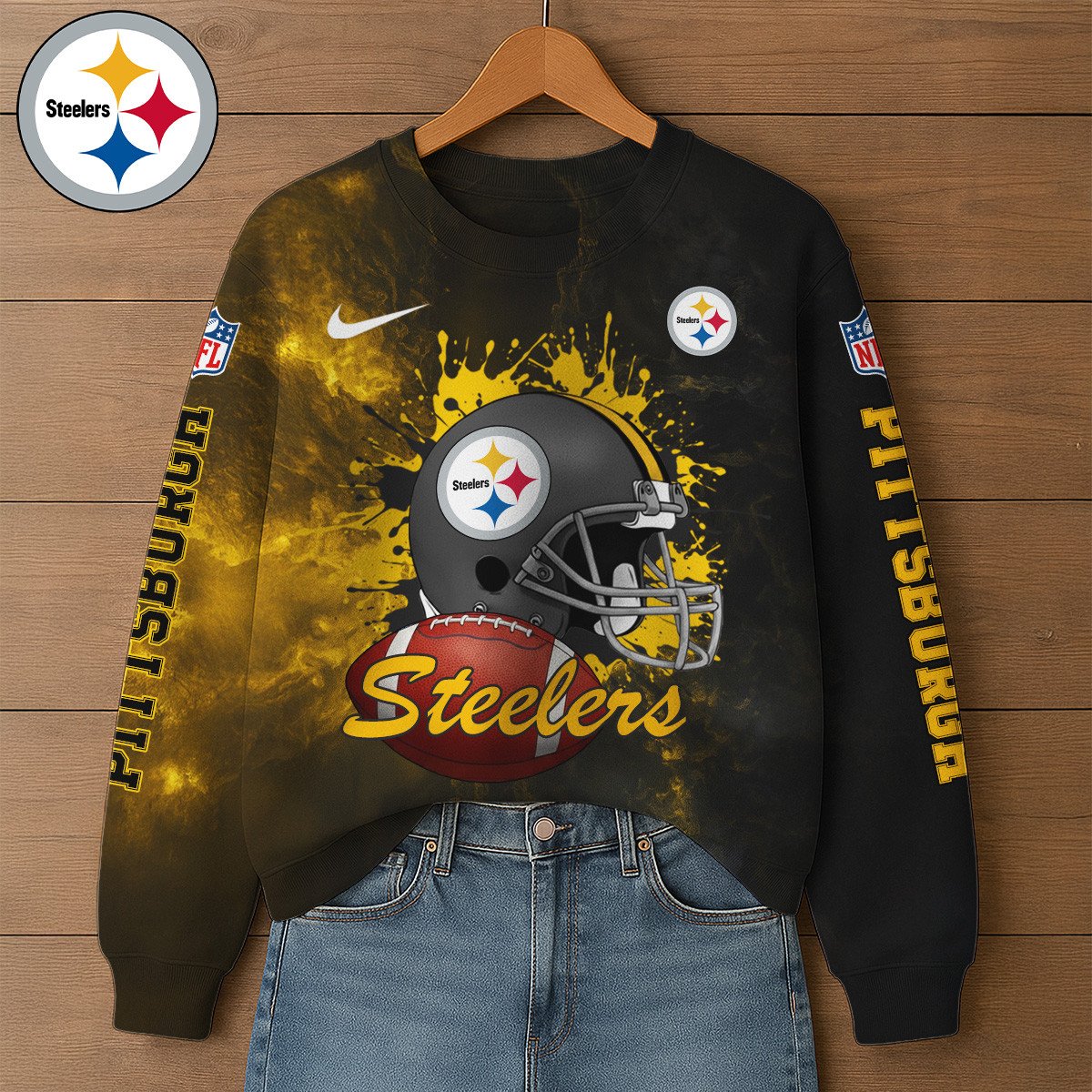 NFL x PIT Premium 3D Printed Long Sleeve Sweatshirt HLP 271025