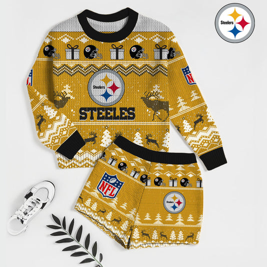 NFL x PIT Touchdown Holiday Sweatshirt & Shorts Set HLP 251025