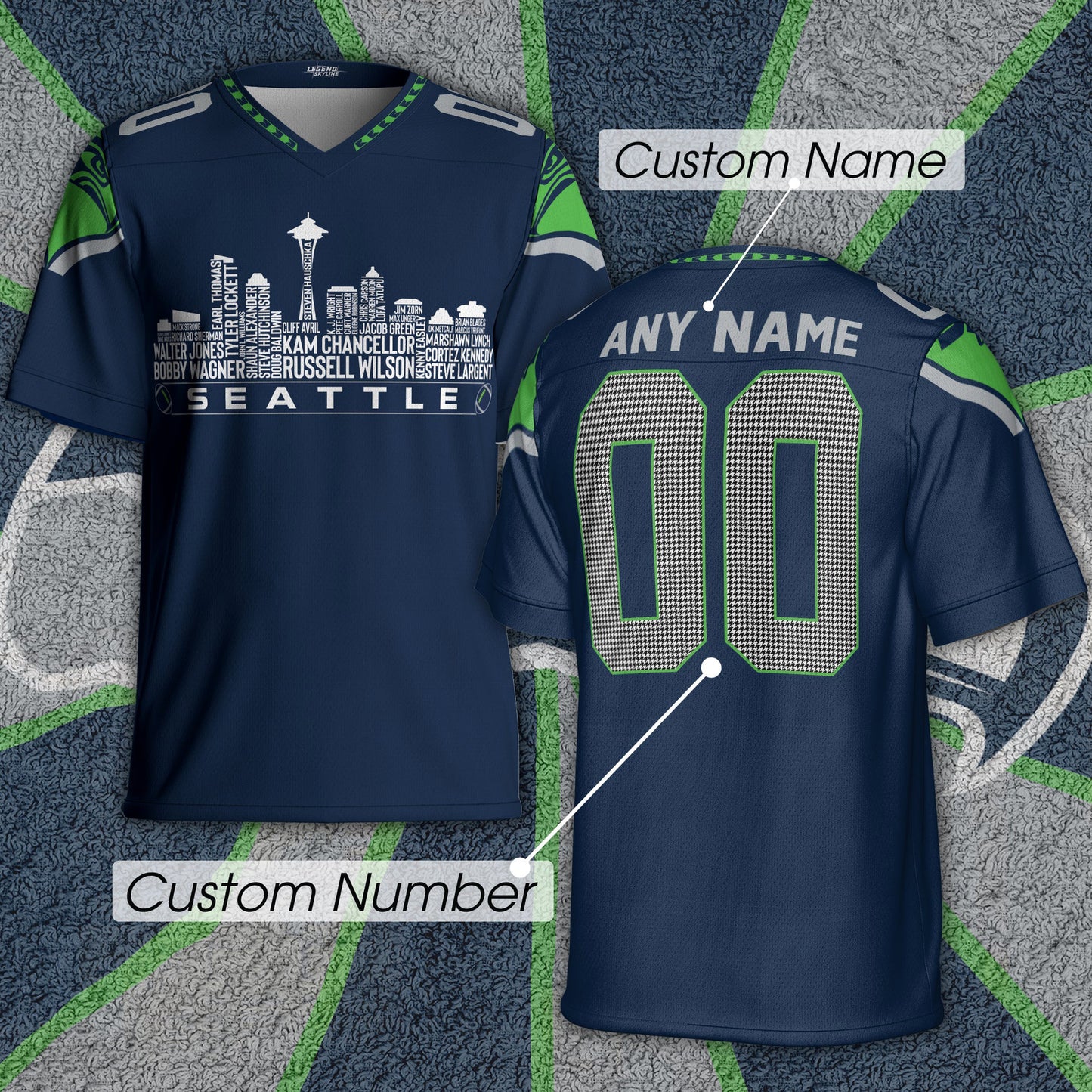 NFL x SEA Greatest Of All Time Personalized Jersey Shirt HLP