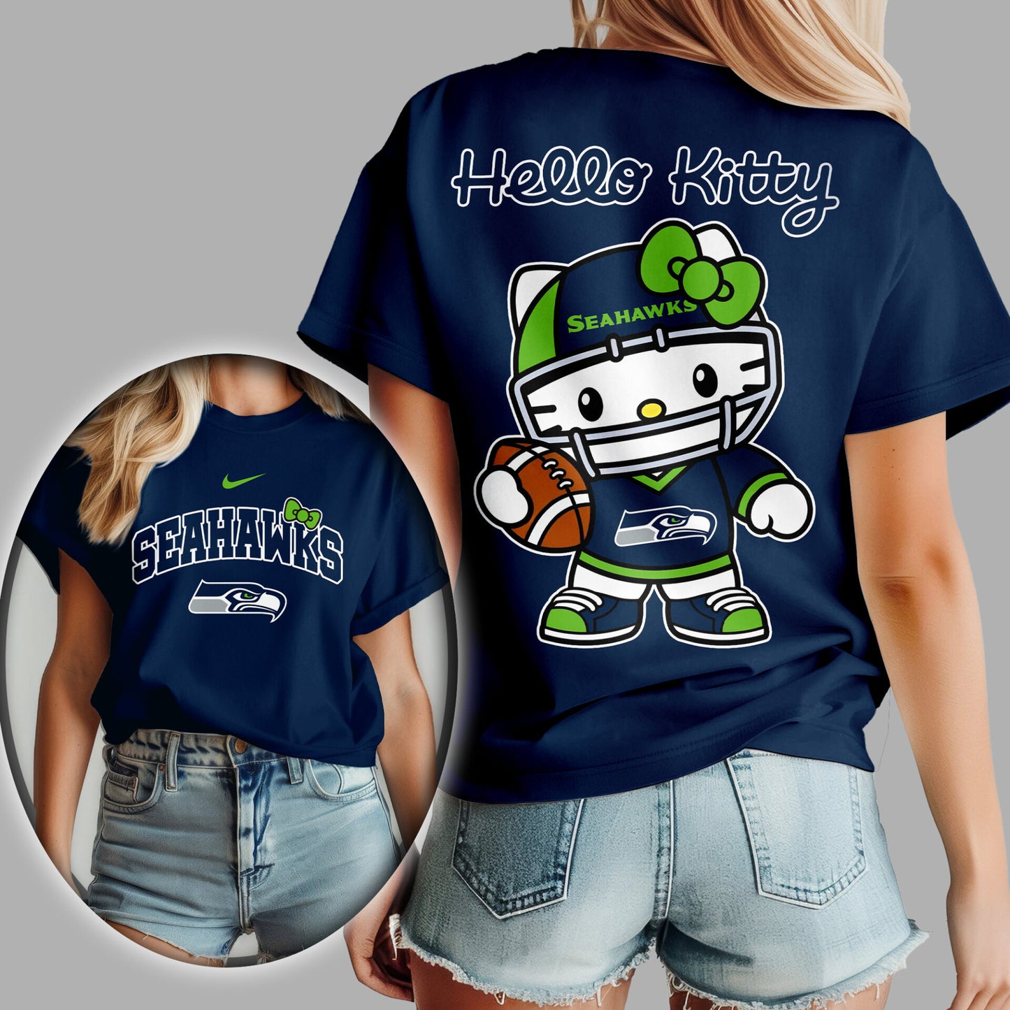 NFL x SEA Hello Kitty Premium 3D Shirt HLP