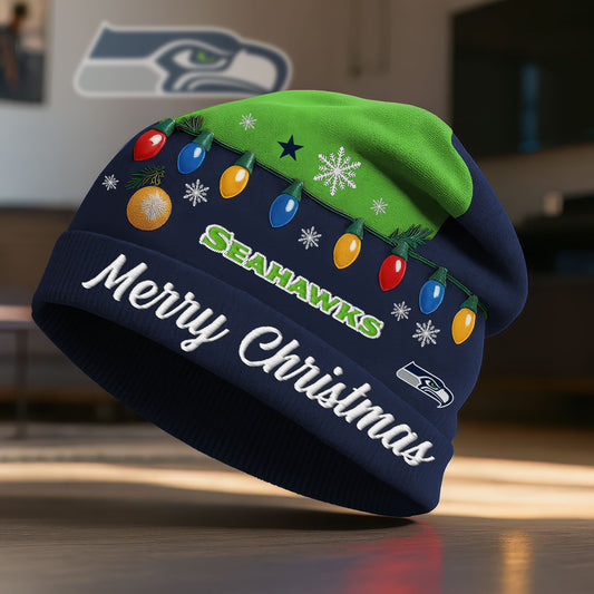 NFL x SEA Merry Christmas Beanie Hat HLP