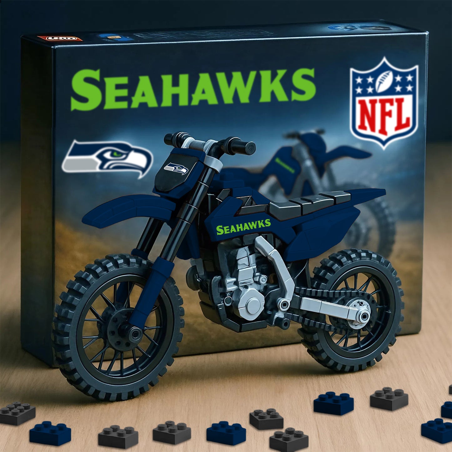 NFL x SEA Motorcycle Building Block Set V1 NAK NHM