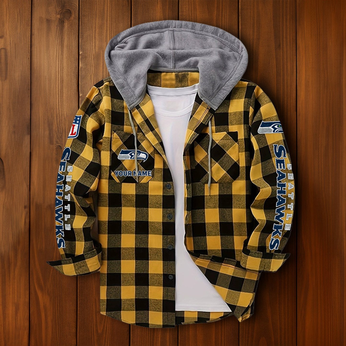 NFL x SEA Personalized Flannel Hoodie Shirts HLP