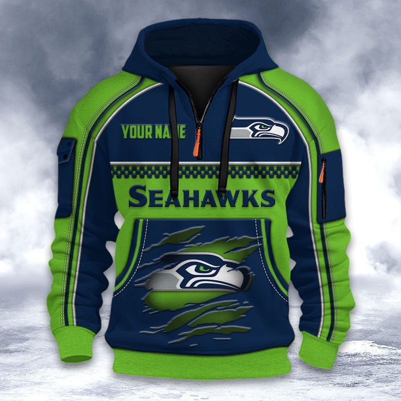 NFL x SEA Personalized Half-zip Hoodie HLP