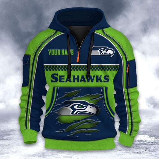 NFL x SEA Personalized Half-zip Hoodie HLP