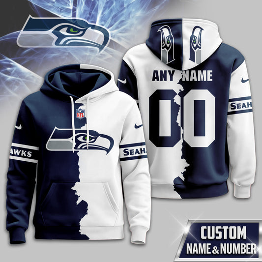 NFL x SEA Split Personalized Hoodie HLP