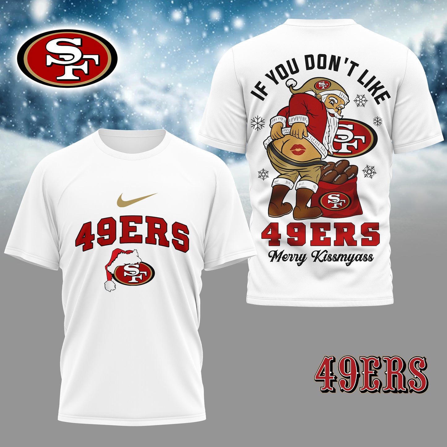 NFL x SF Funny Xmas 3D Shirt HLP
