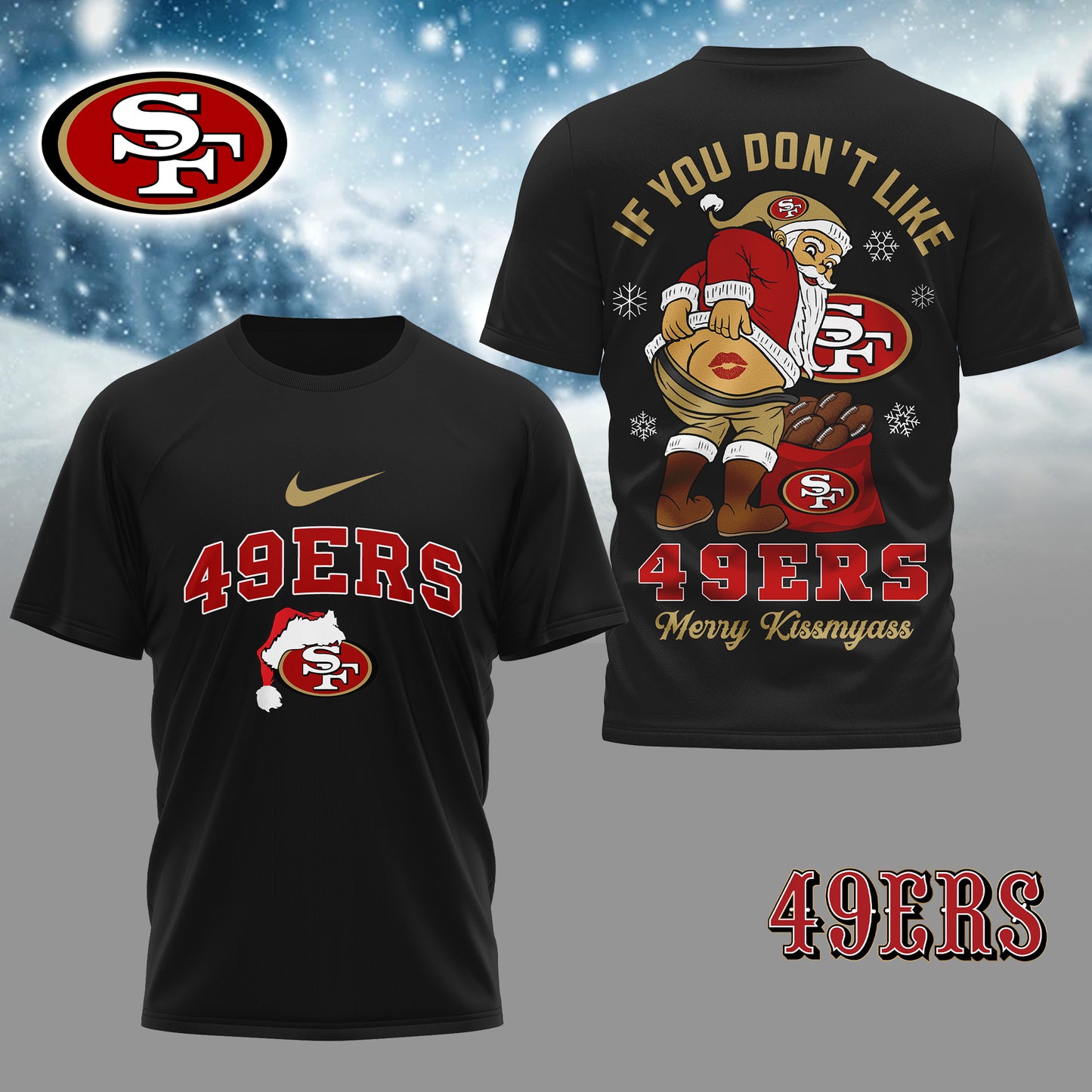 NFL x SF Funny Xmas 3D Shirt HLP