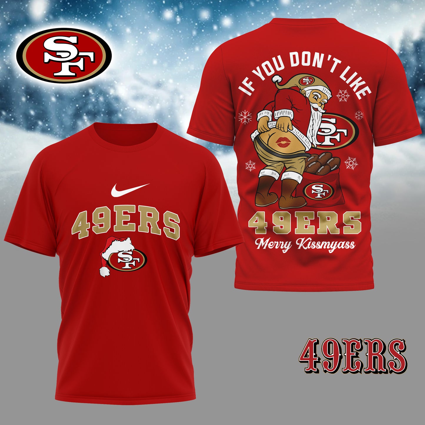NFL x SF Funny Xmas 3D Shirt HLP