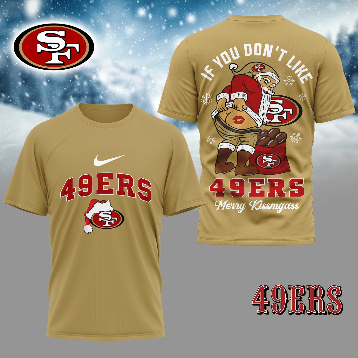 NFL x SF Funny Xmas 3D Shirt HLP
