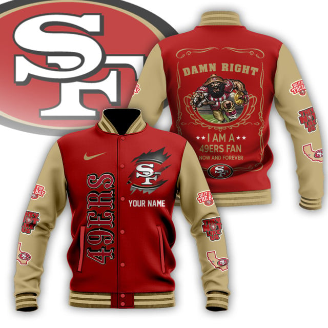 NFL x SF Personalized Custom Baseball Jacket V1 NAK