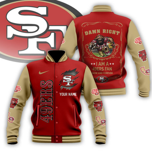 NFL x SF Personalized Custom Baseball Jacket V1 NAK