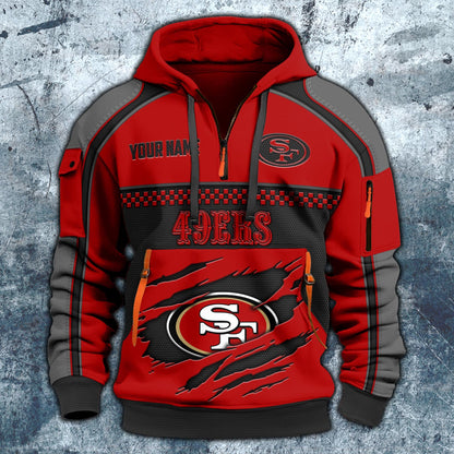 NFL x SF Personalized Half-zip Hoodie HLP