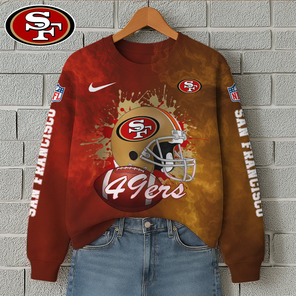 NFL x SF Premium 3D Printed Long Sleeve Sweatshirt HLP 271025