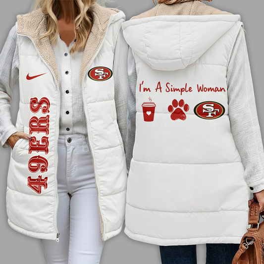 NFL x SF Premium NFL Simple Girl Quilted Vest V1 NAK