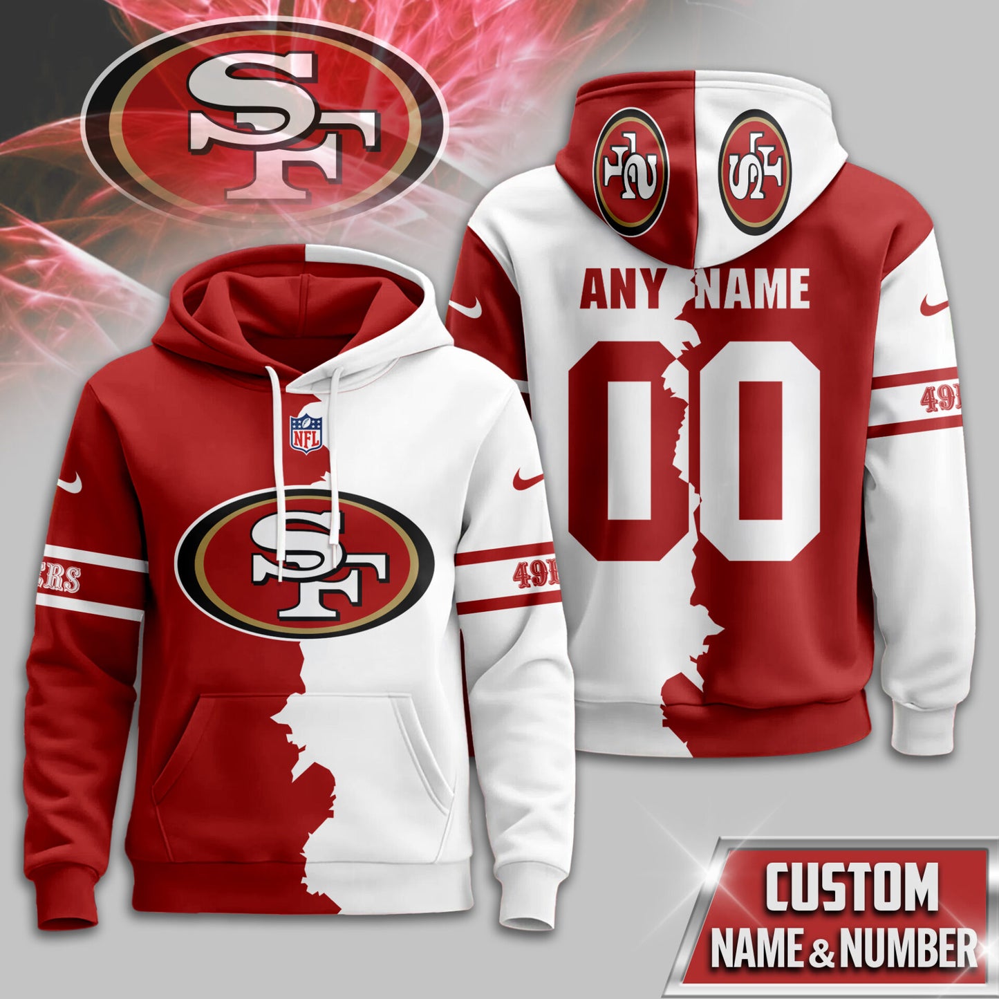 NFL x SF Split Personalized Hoodie HLP