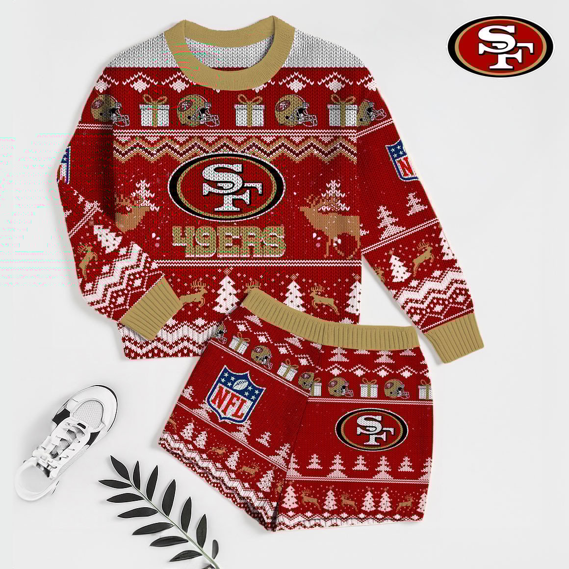NFL x SF Touchdown Holiday Sweatshirt & Shorts Set HLP 251025