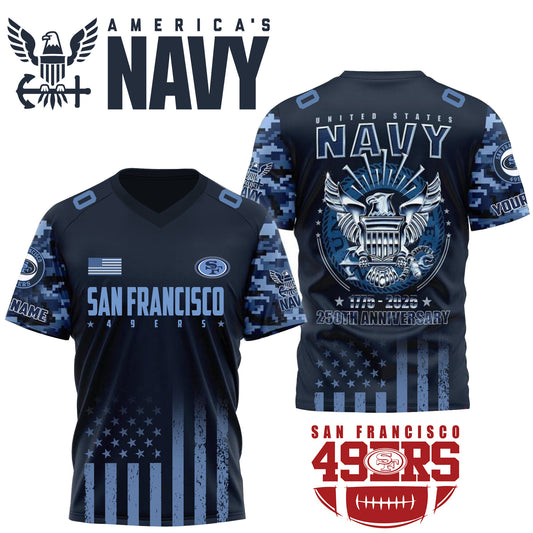 NFL x SF U.S Navy 250th Celebration Premium-V-neck Short Sleeve Jersey HLP 271025