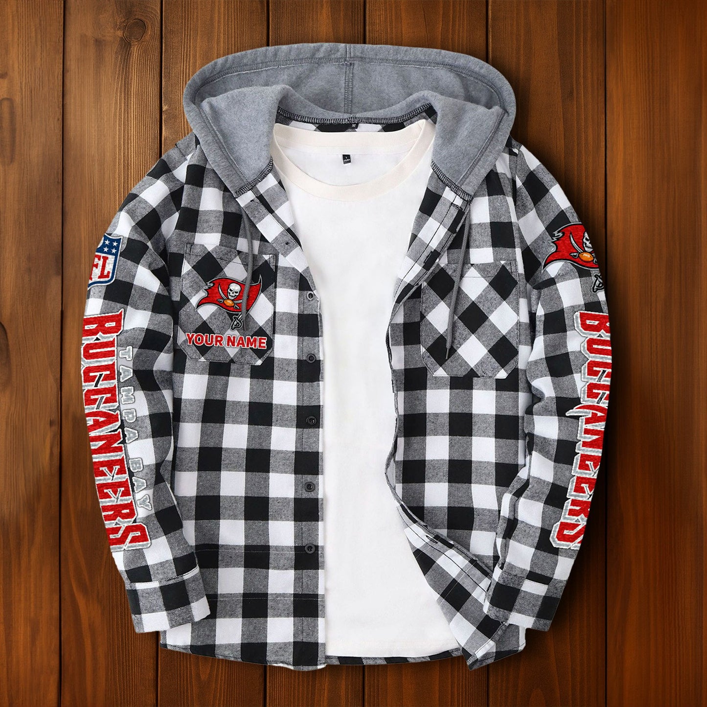 NFL x TB Personalized Flannel Hoodie Shirts HLP