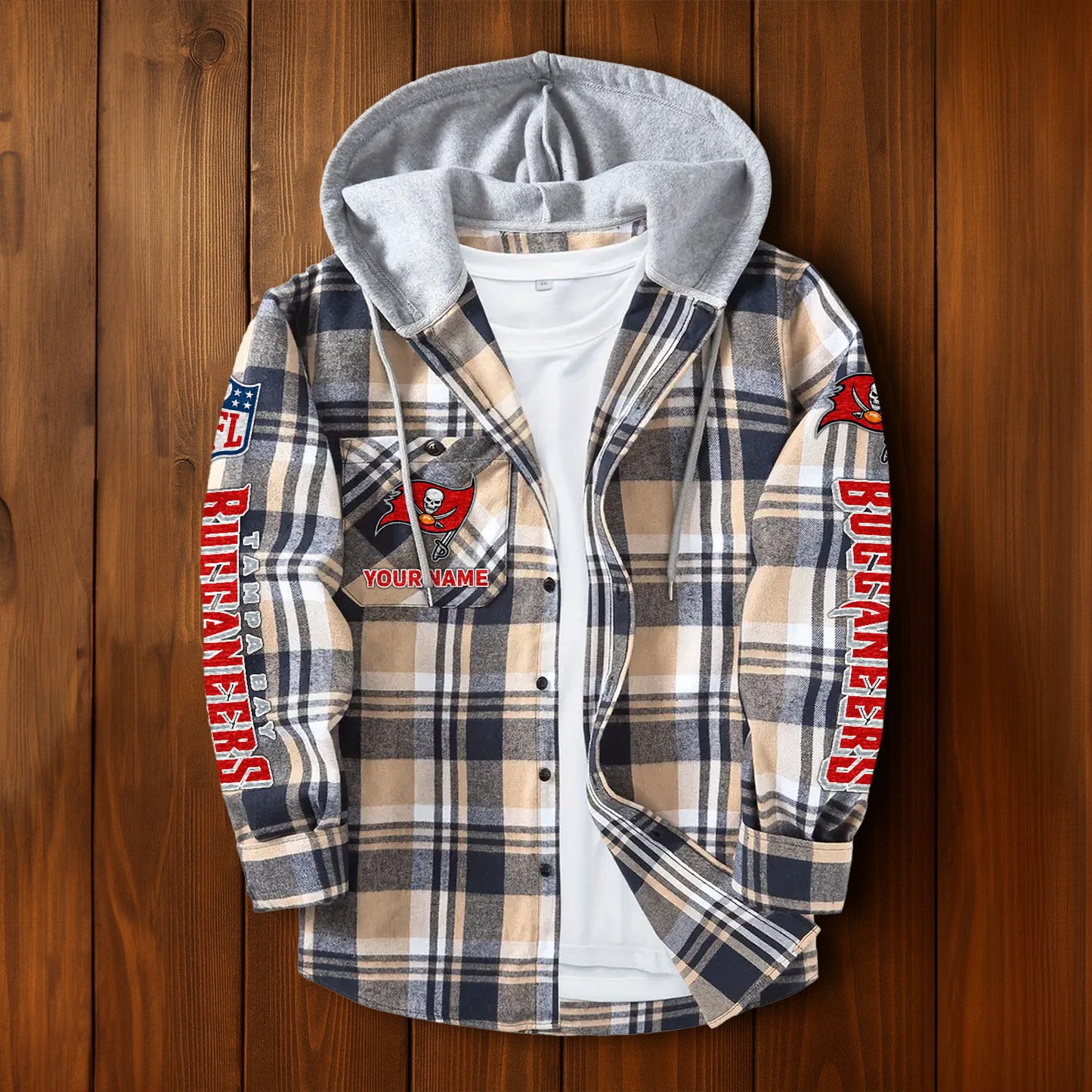 NFL x TB Personalized Flannel Hoodie Shirts HLP