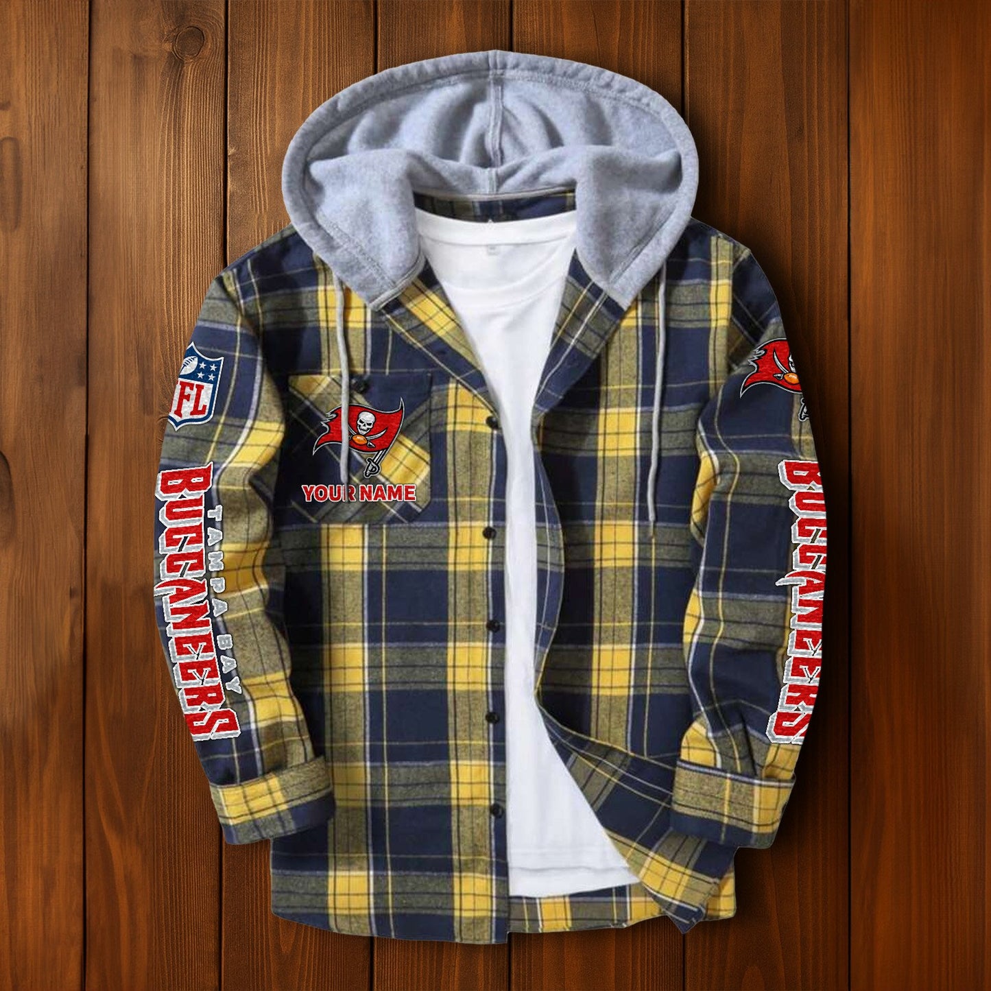 NFL x TB Personalized Flannel Hoodie Shirts HLP