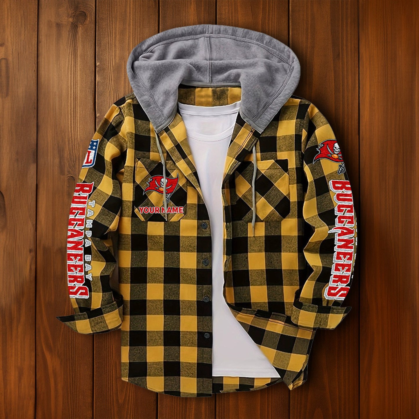 NFL x TB Personalized Flannel Hoodie Shirts HLP