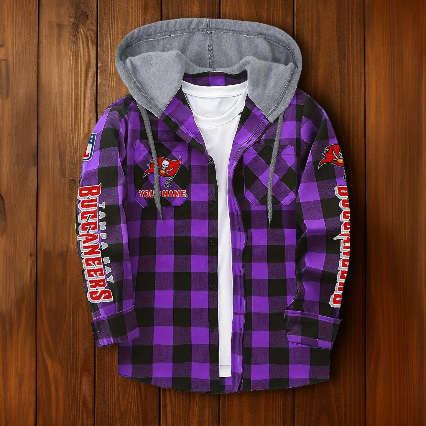 NFL x TB Personalized Flannel Hoodie Shirts HLP