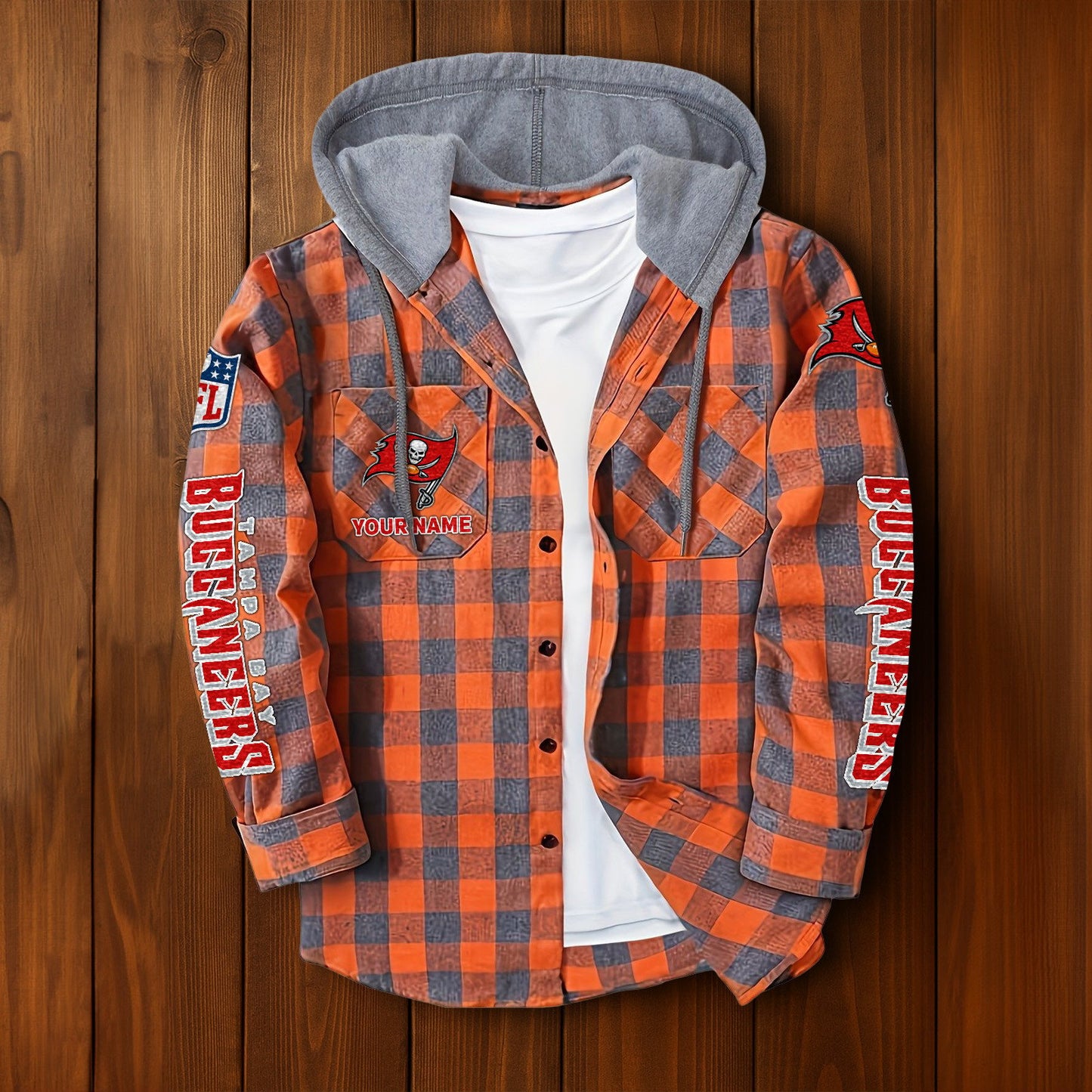 NFL x TB Personalized Flannel Hoodie Shirts HLP