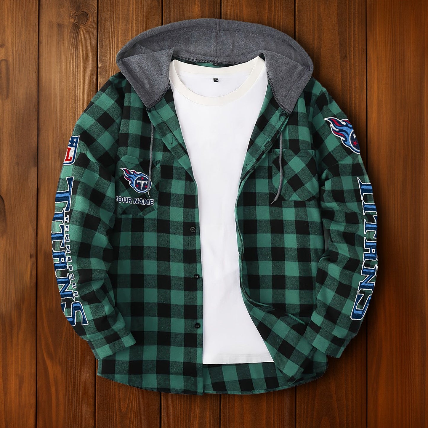 NFL x TEN Personalized Flannel Hoodie Shirts HLP