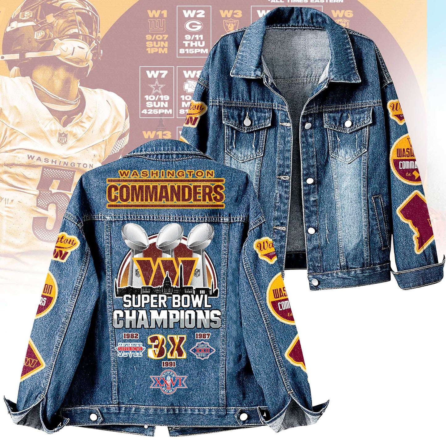 NFL x WAS Champions  Denim Jacket HLP
