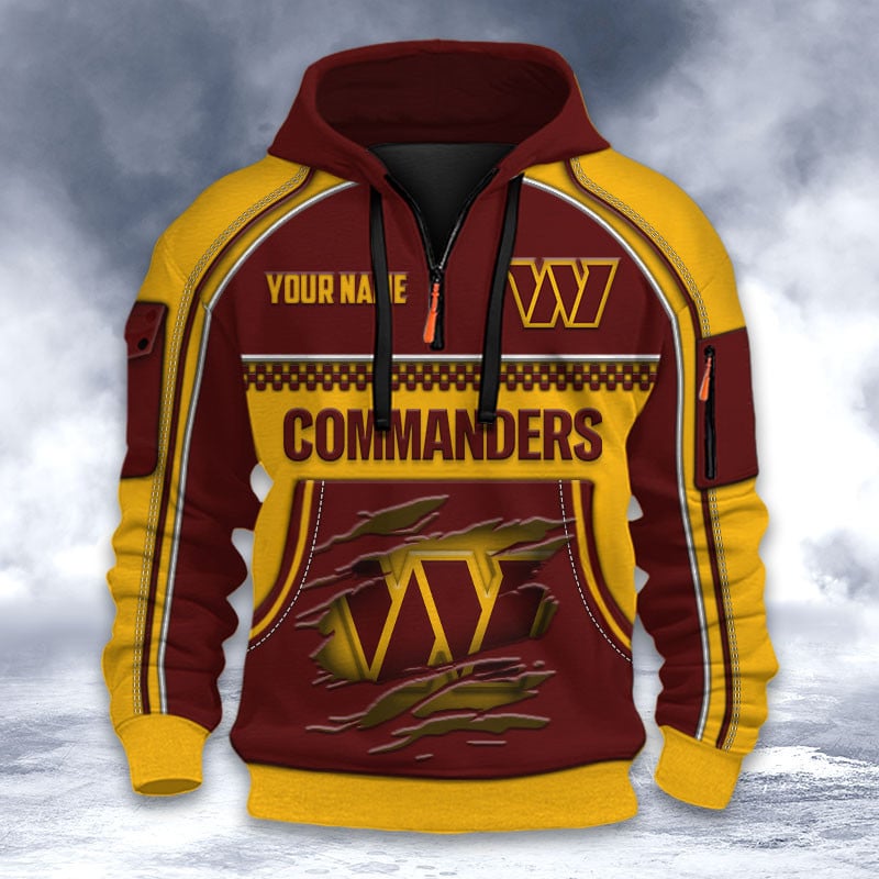 NFL x WAS COM Personalized Half-zip Hoodie HLP