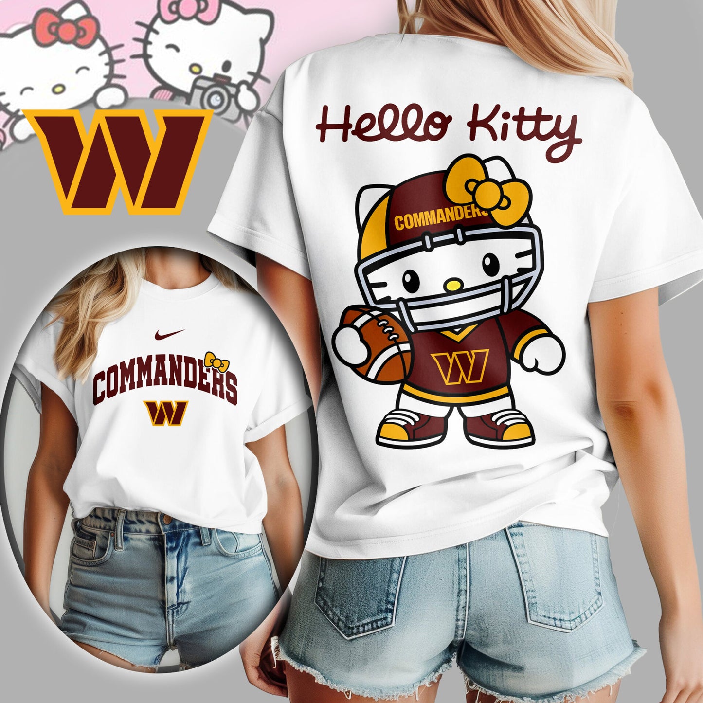 NFL x WAS Hello Kitty Premium 3D Shirt HLP