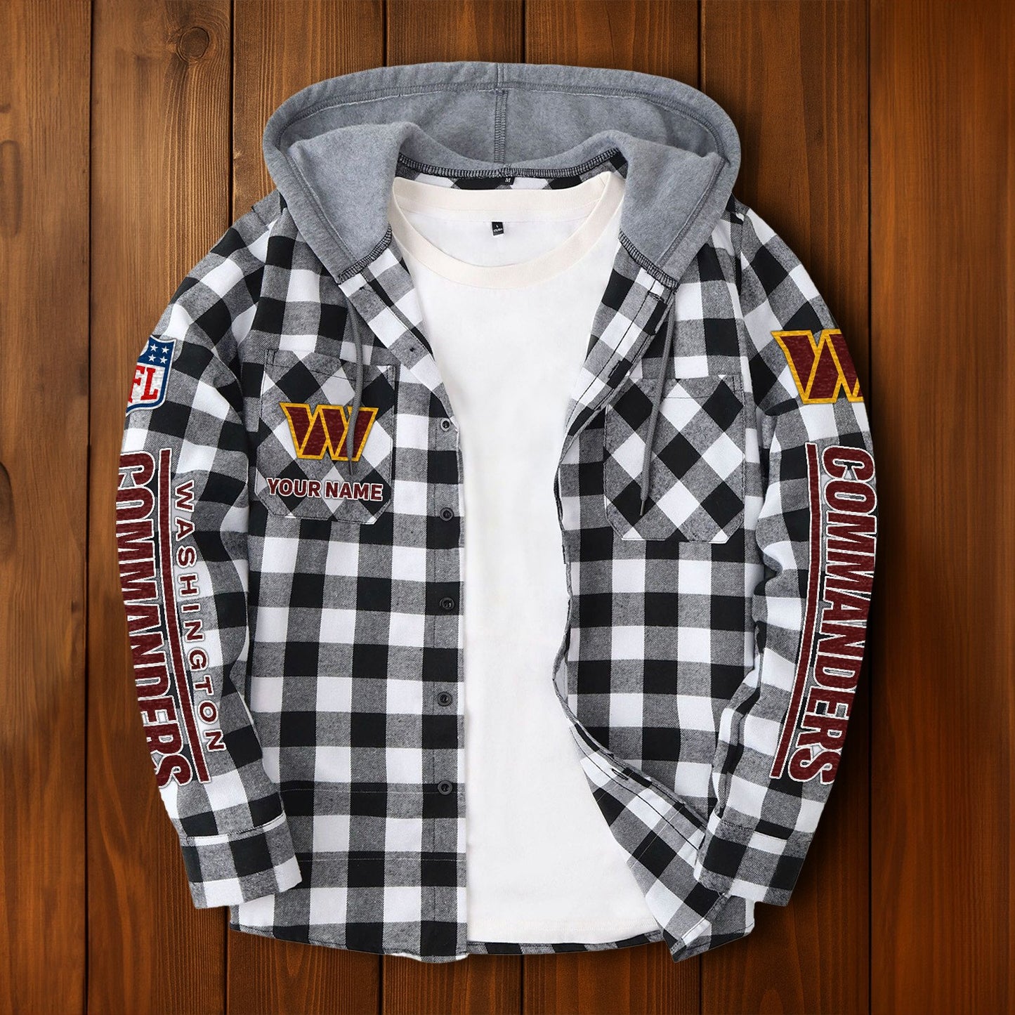 NFL x WAS Personalized Flannel Hoodie Shirts HLP