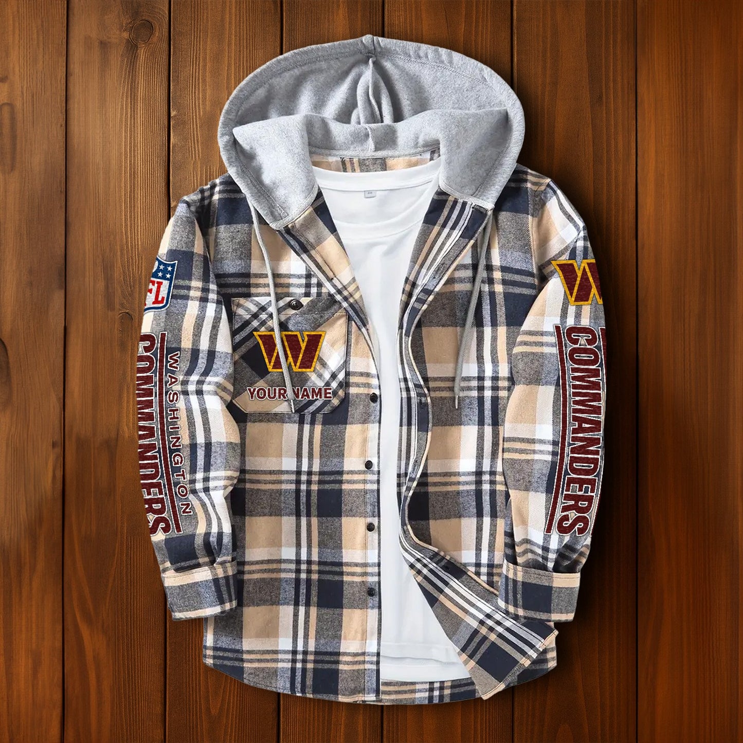NFL x WAS Personalized Flannel Hoodie Shirts HLP