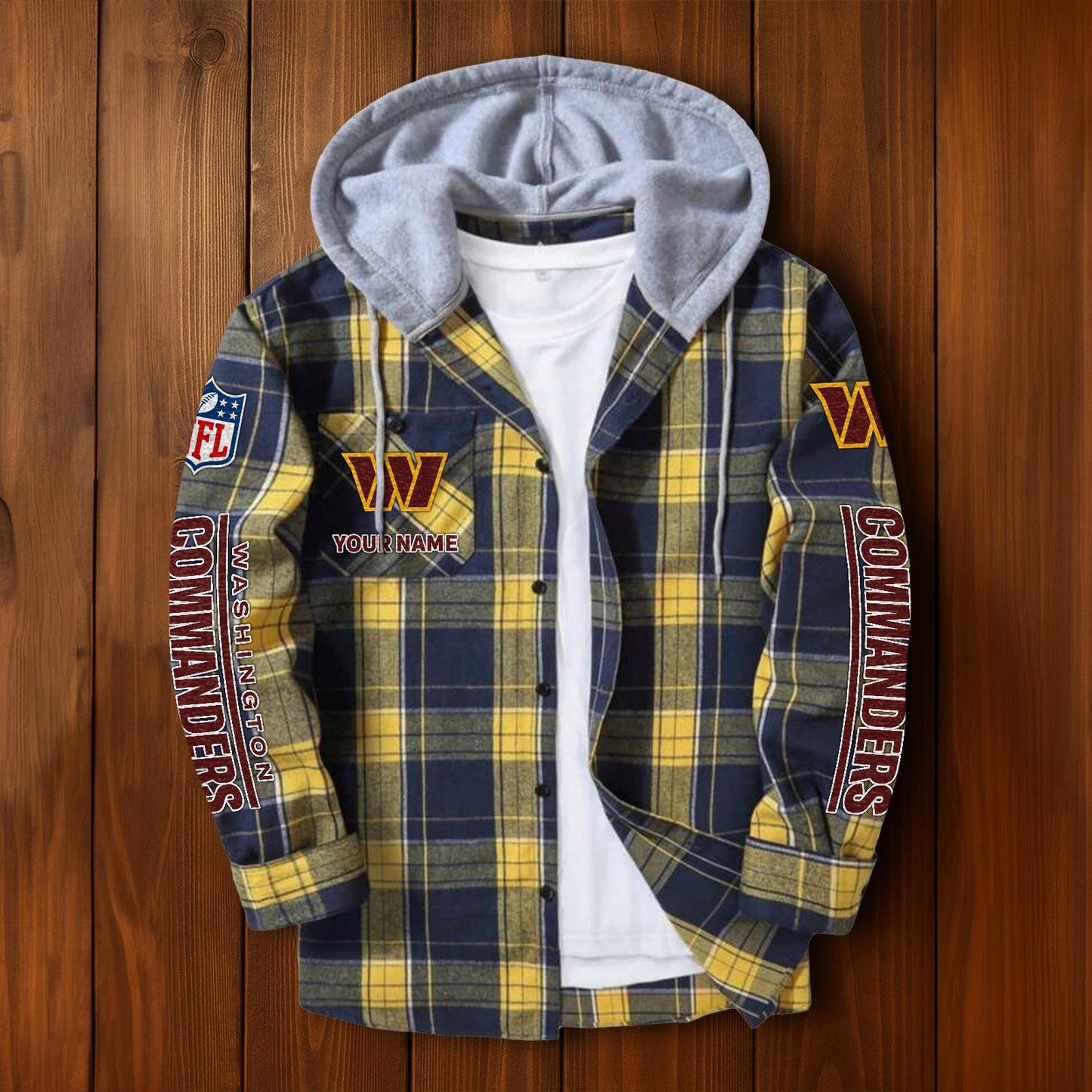 NFL x WAS Personalized Flannel Hoodie Shirts HLP